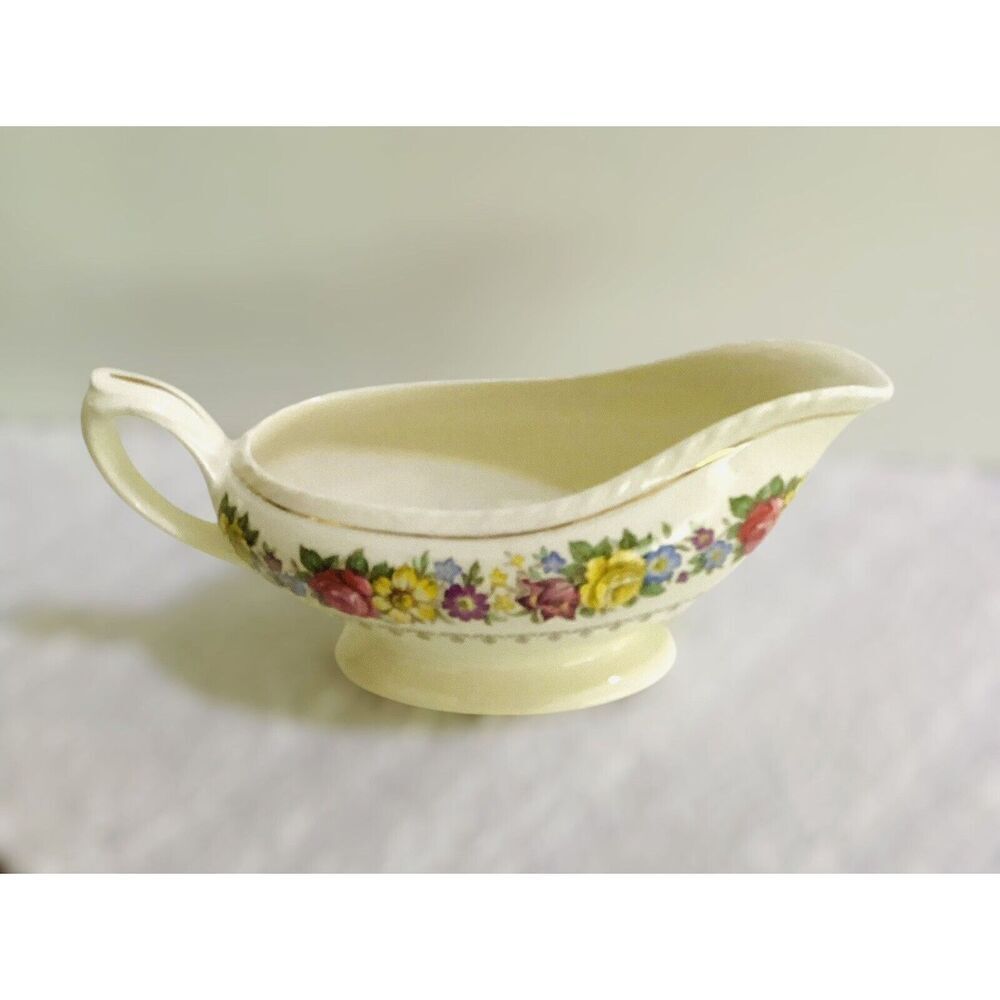 Crown Ducal Gravy/Sauce Boat England Floral Handled Bowl - Picture 4 of 5